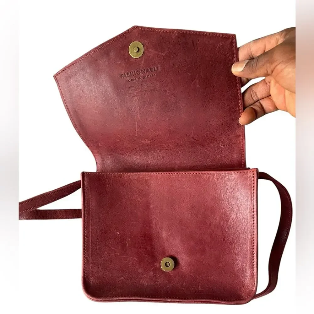 Able Local Global fashionable Women's all leather Crossbody handmade